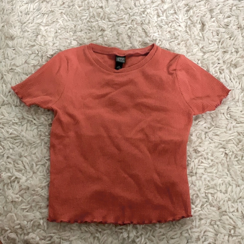 Girls Orange/peach simple shirt. Great for fall.